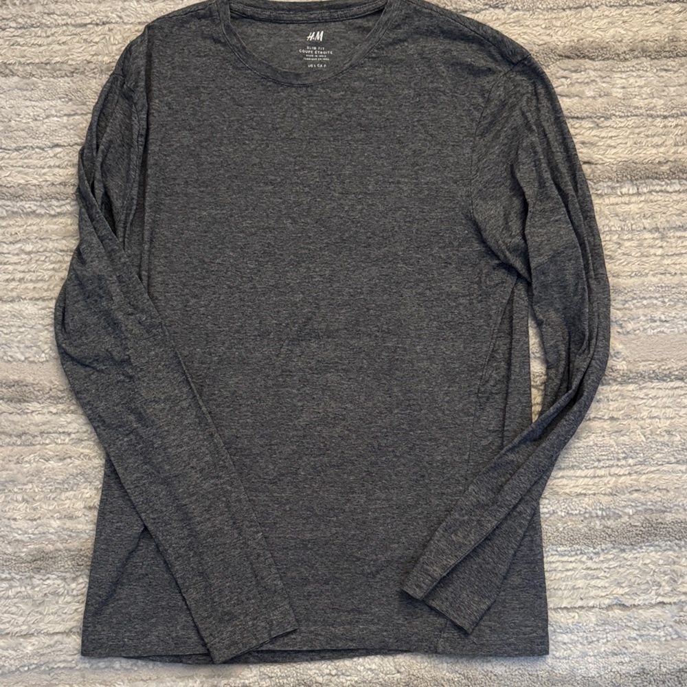 H&M Charcoal Long Sleeve Tee for Men